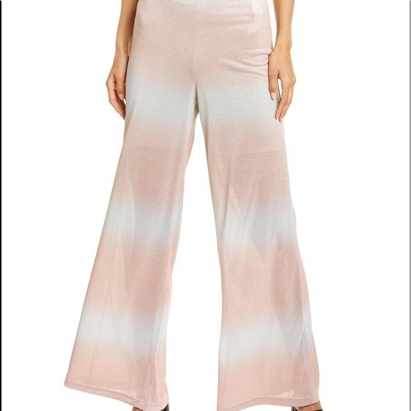 TRAFFIC PEOPLE BLEEDING BEAUTIES PANT wide leg. Gold silver metallic - Picture 3 of 12